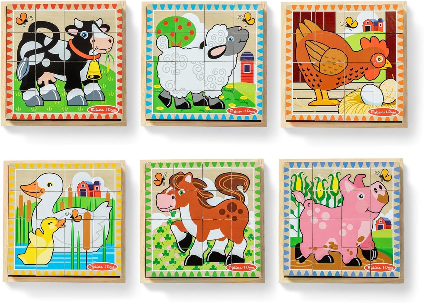 Melissa & Doug Melissa Doug Farm Wooden Cube Puzzle