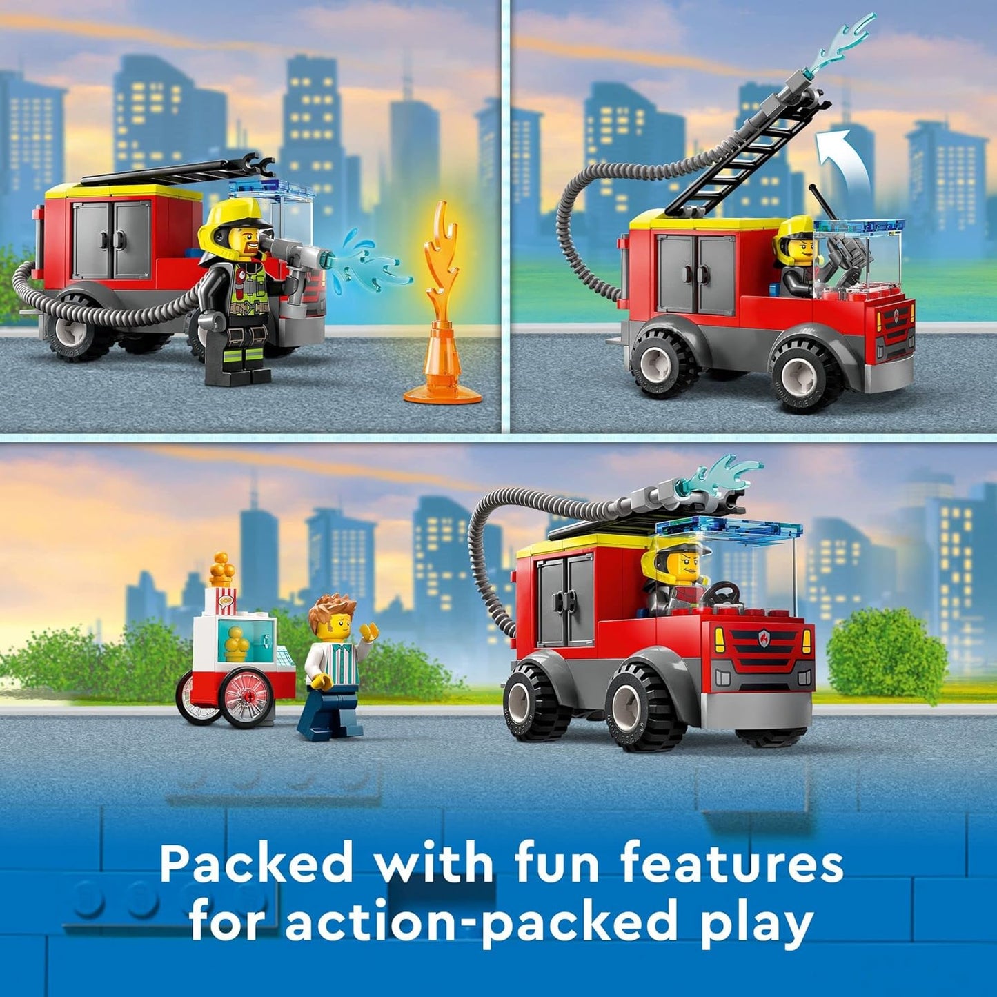 Lego City Fire Station and Fire Engine 60375 Pretend Play Fire Station with Firefighter Minifigures Educational Vehicle