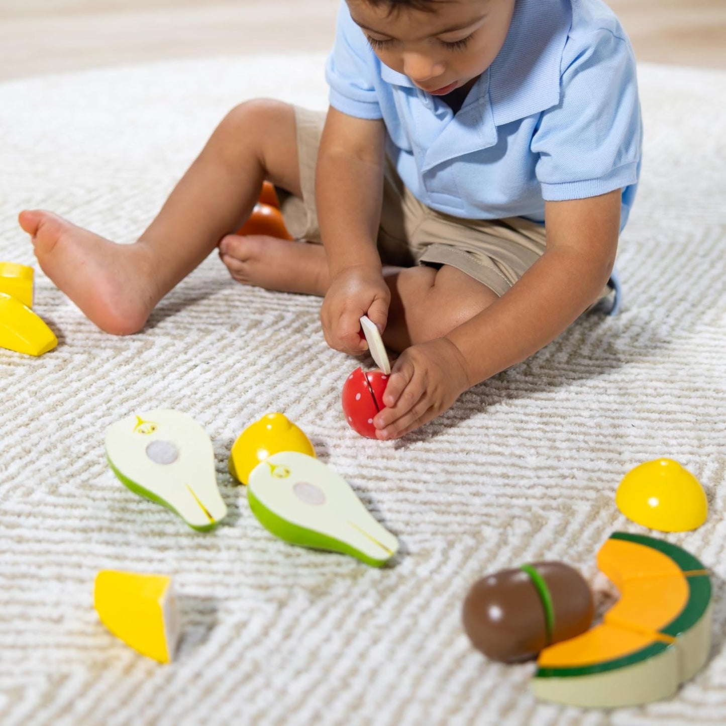 Melissa & Doug Melissa Doug Cutting Fruit Set - Wooden Play Food Kitchen Accessory Multi