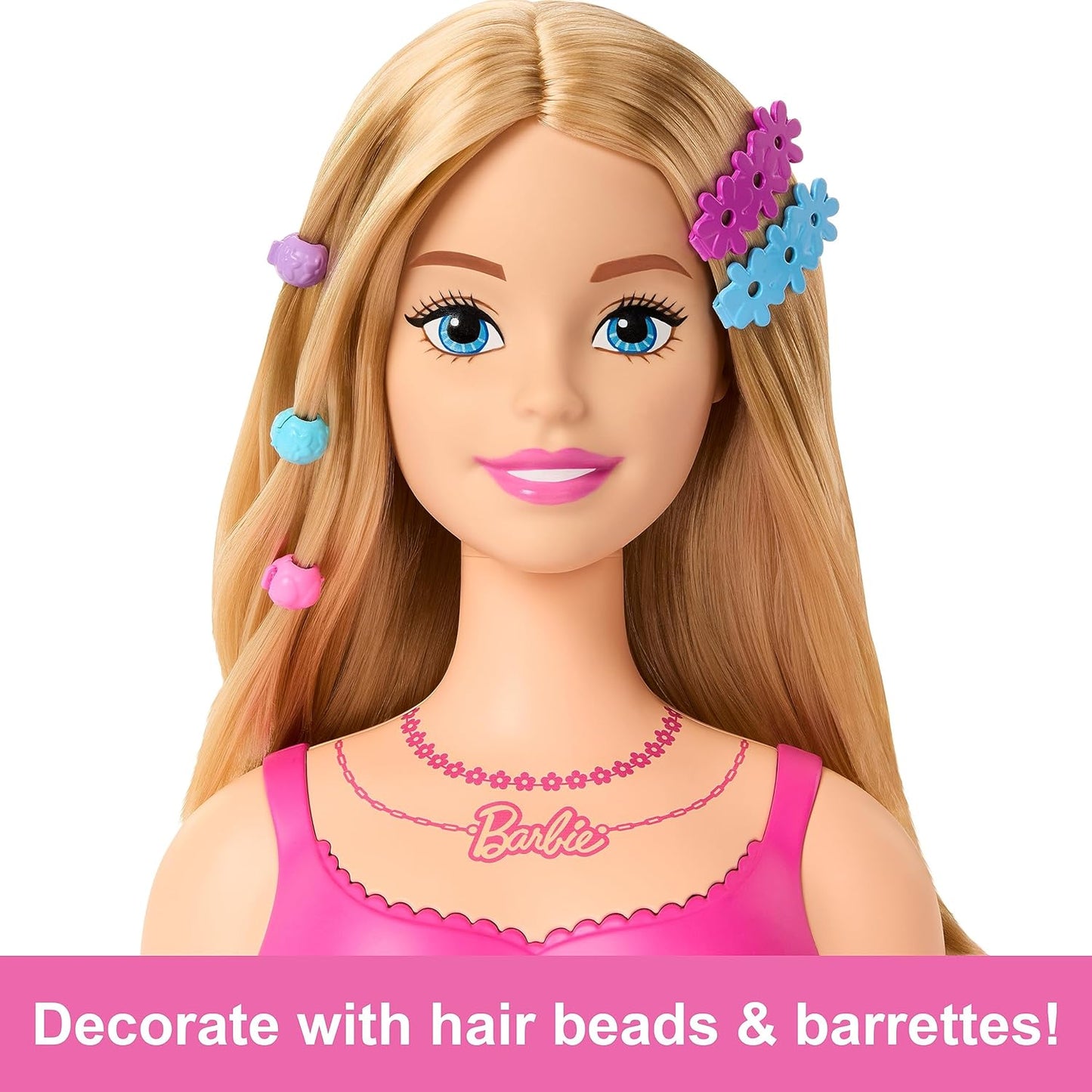 Barbie Doll Styling Head Blond Hair with 20 Colorful Doll Head for Hair Styling