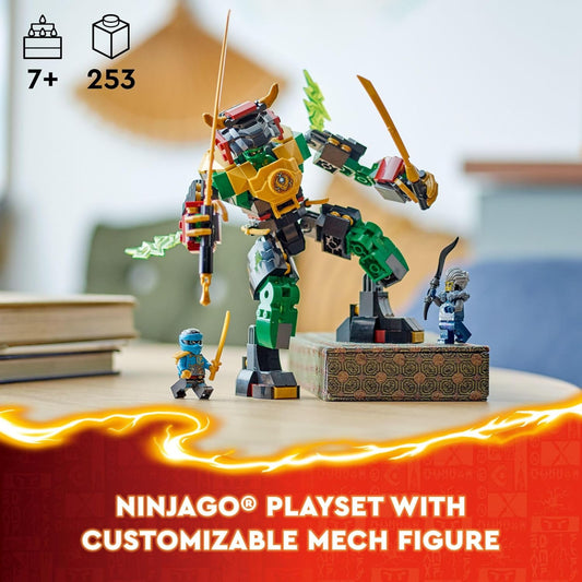 LEGO NINJAGO Lloyd's Elemental Power Mech Customizable Battle Toy with 3 Ninja Action Figures Adventure Playset
