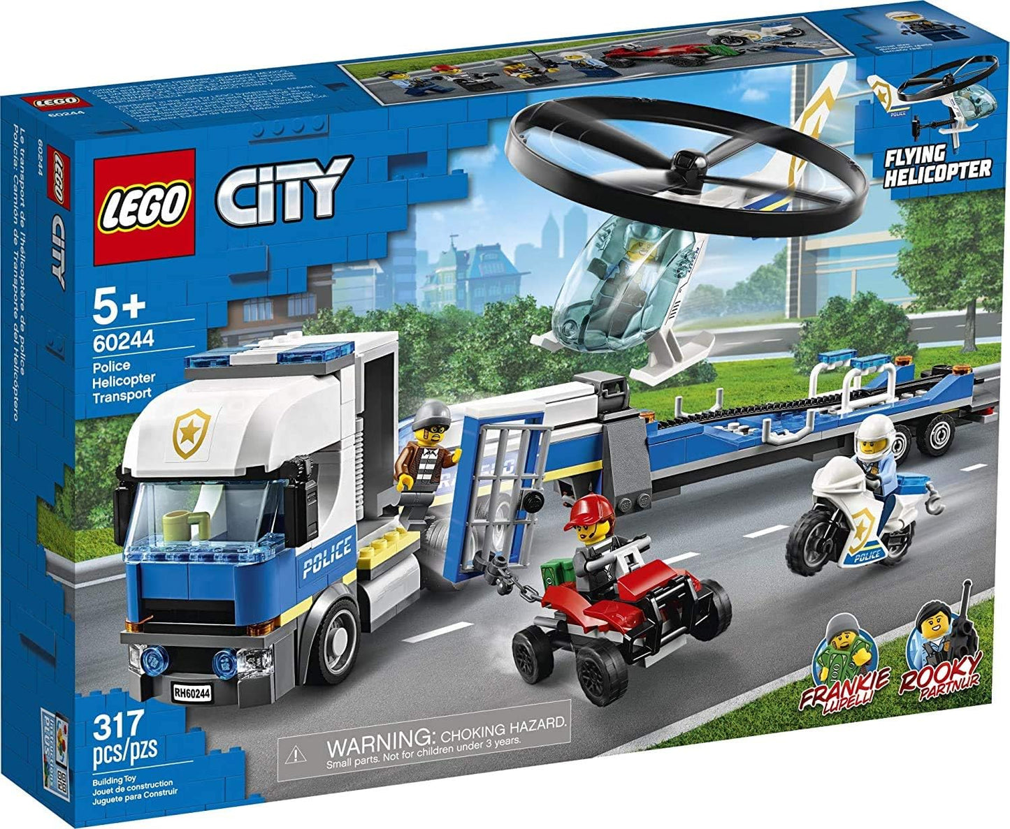 LEGO City Police Helicopter Chase 60244 Police Toy Cool Building Set for 317 Pieces