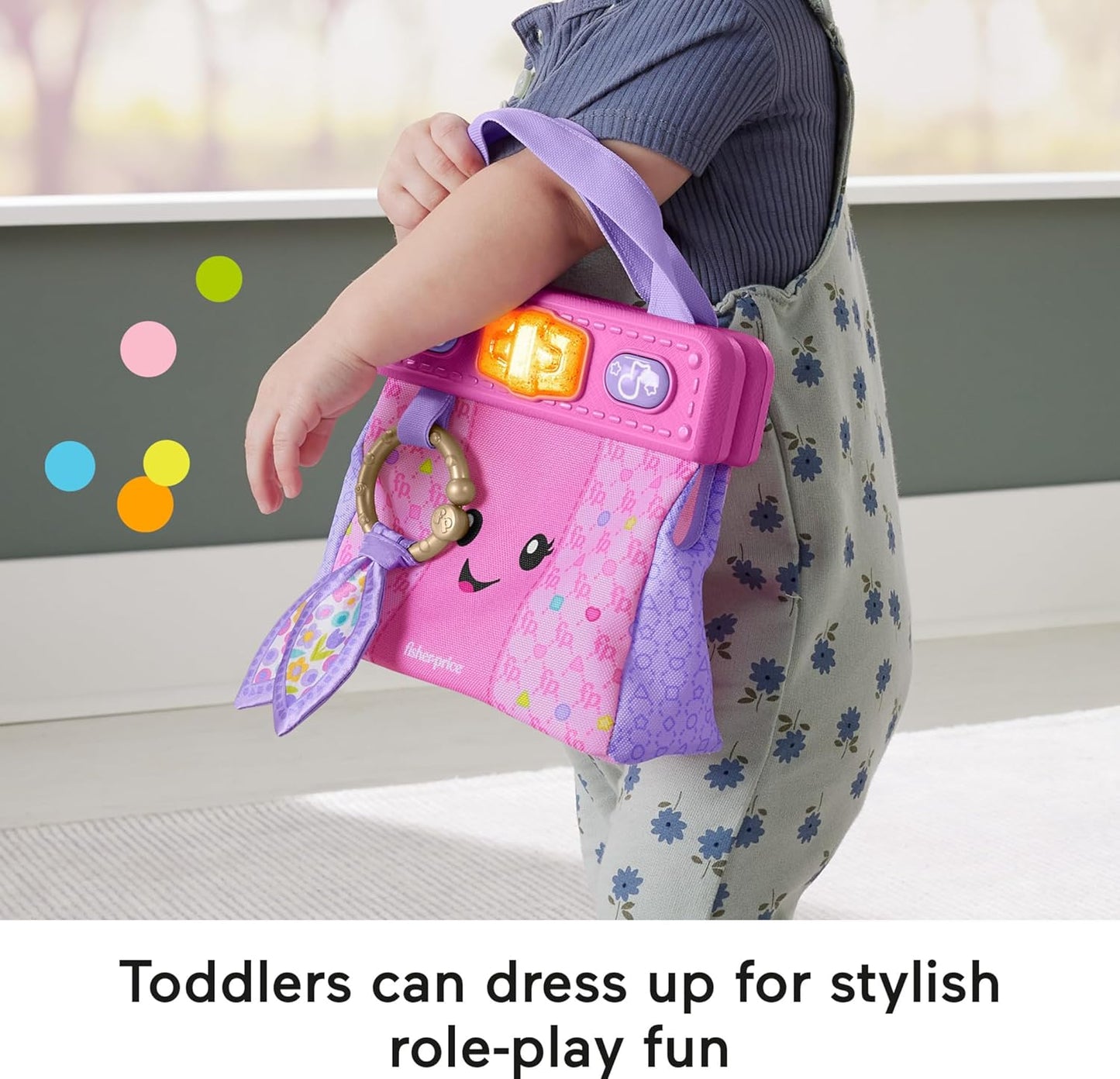 Fisher-Price Baby Learning Toy Laugh Learn Purse Going Places Bag with 4 Pretend Play for