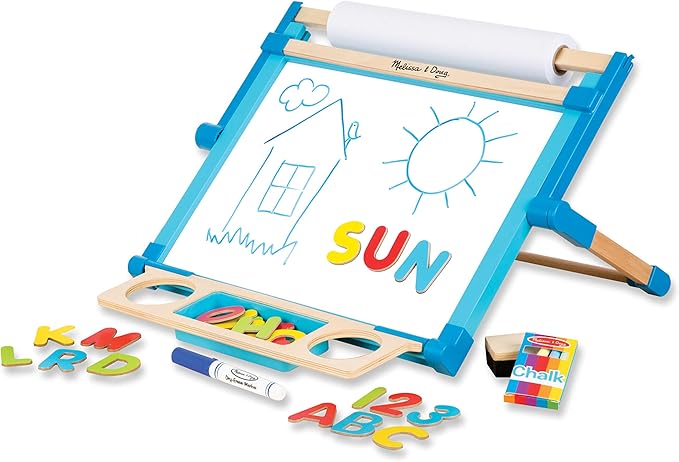 Melissa & Doug Melissa Doug Deluxe Double-Sided Tabletop Easel Arts Crafts 42 Pieces 17.5