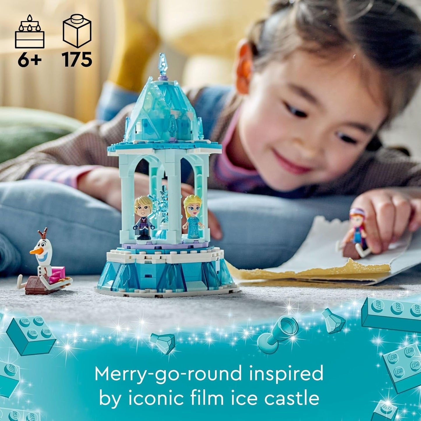 LEGO Disney Frozen Anna and Elsa's Magical Carousel 43218 Ice Palace Building Toy Set