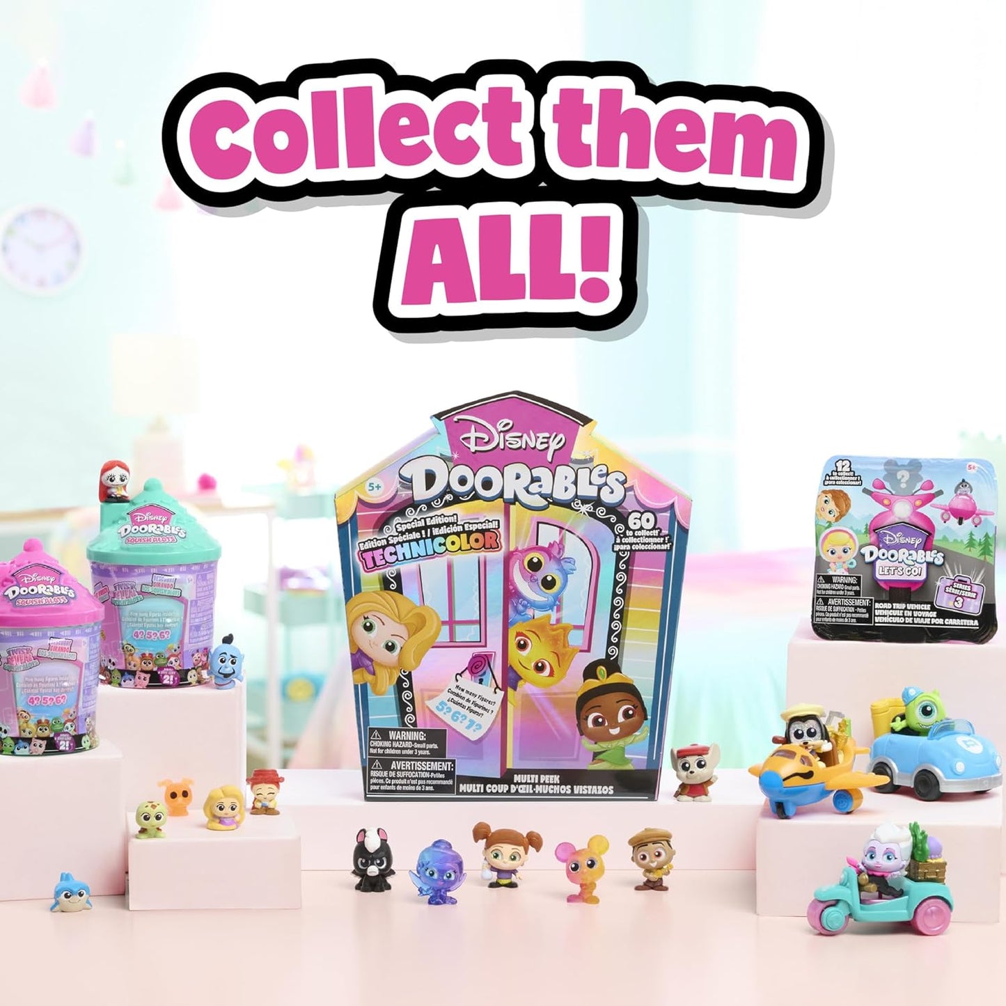 Just Play Disney Doorables Multi Peek Technicolor Takeover 1.5-inch Figurines 5-7 Figures