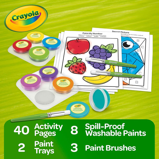 Crayola Spill Proof Paint Set 8ct Washable Toddler Paint Kit Includes Brushes Pots
