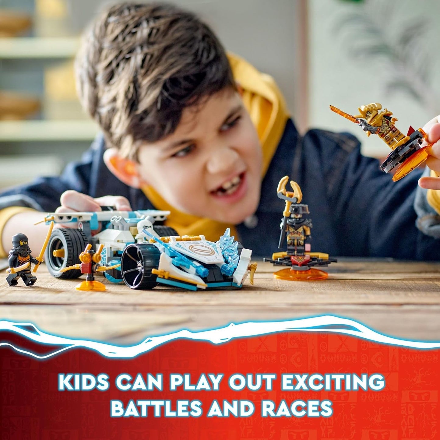LEGO NINJAGO Zane's Dragon Power Spinjitzu Race Car 71791 Building Toy Set Features a