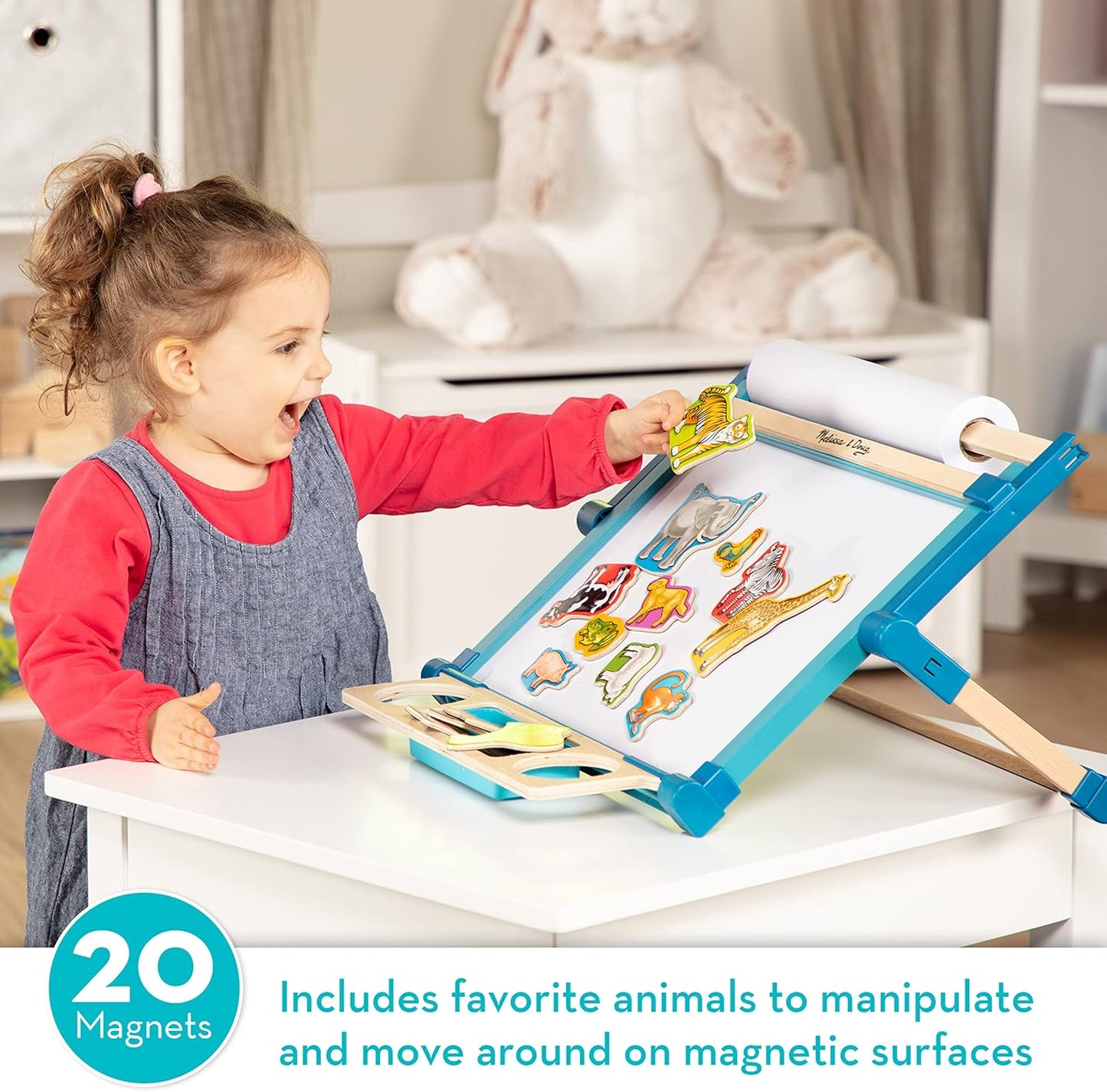 Melissa & Doug Melissa Doug 20 Wooden Animal Magnets in a Box Cute Animal Fridge Magnets
