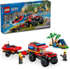 LEGO City 4x4 Fire Truck with Rescue Boat Toy for Pretend Play Toy for Boys and Girls