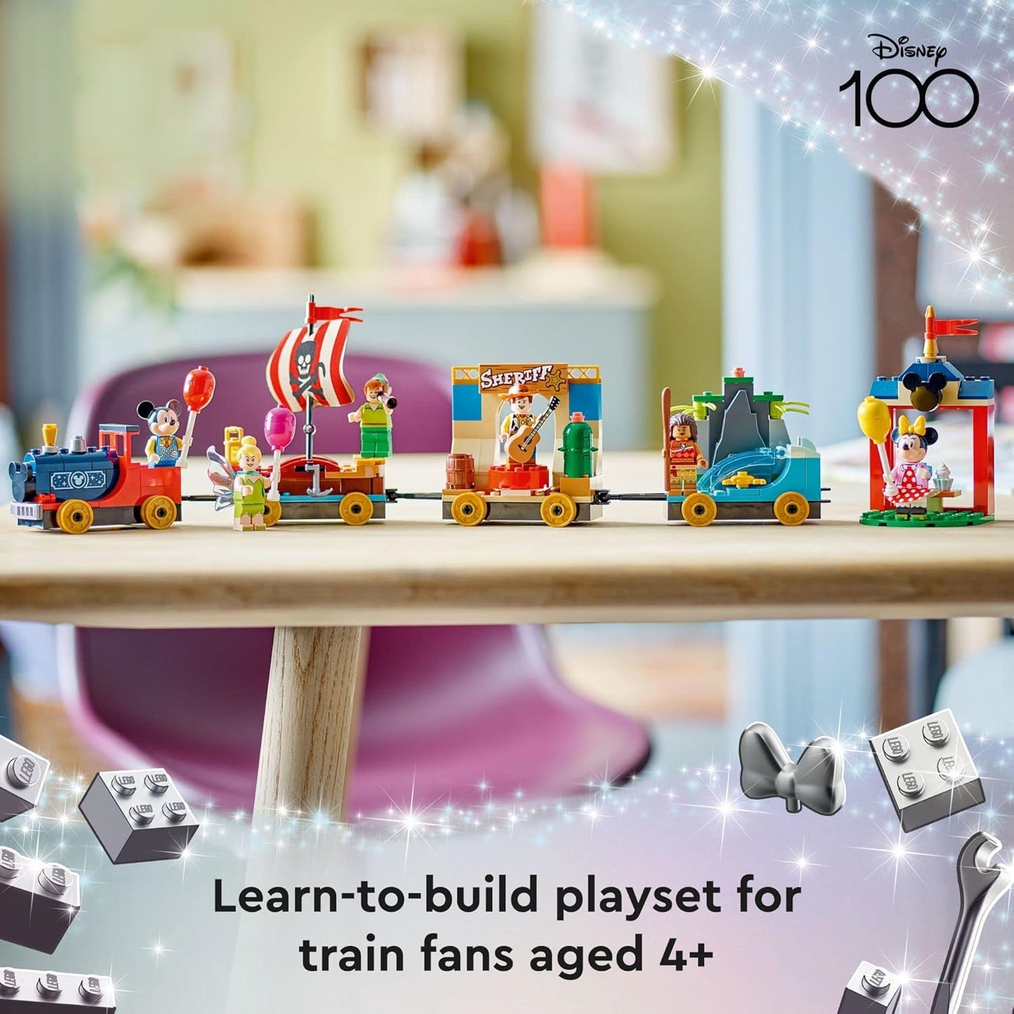 LEGO Disney 100 Celebration Train Building Toy 43212 Imaginative Play Fun for Preschool