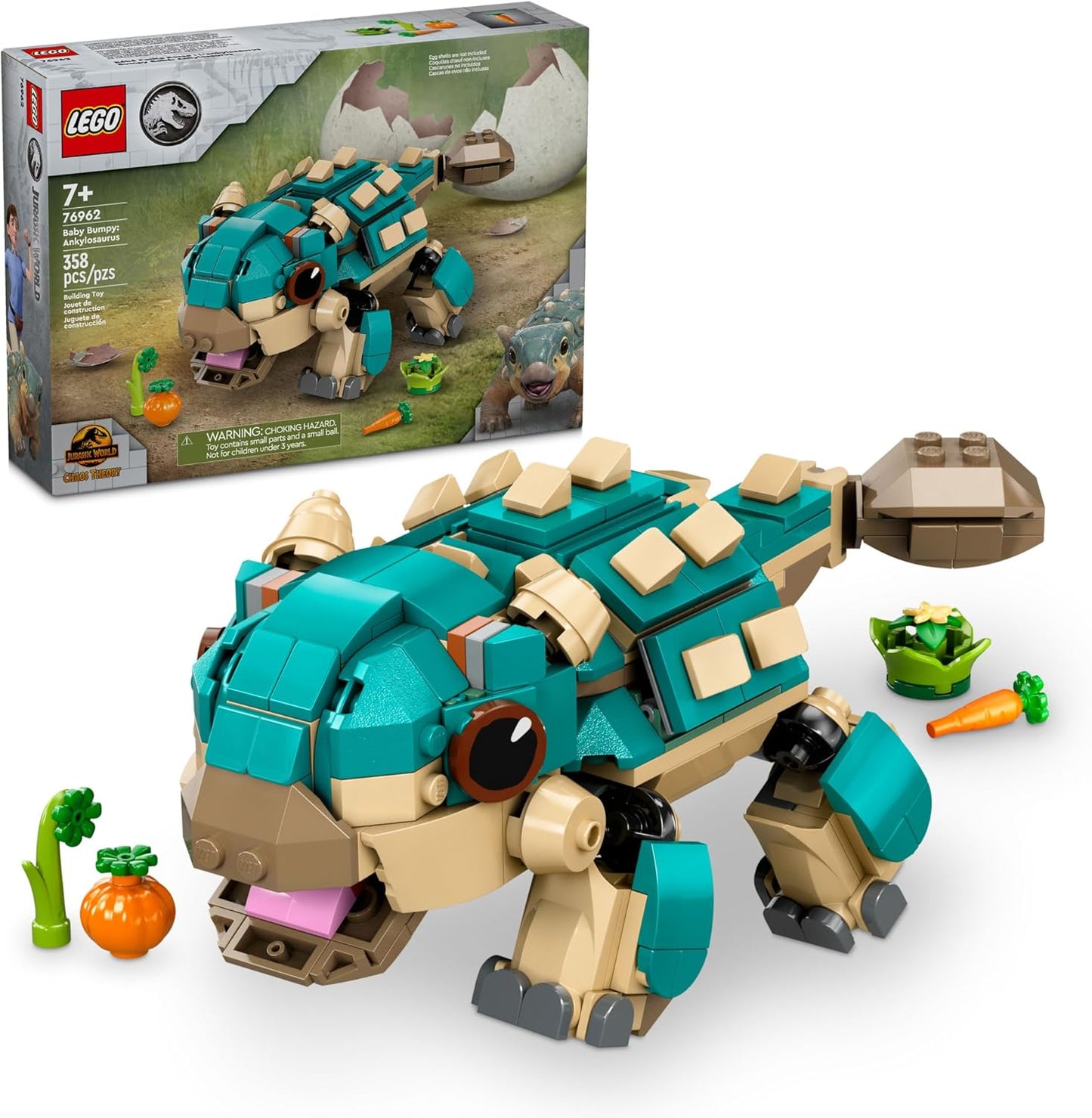 LEGO Jurassic World Baby Bumpy Ankylosaurus Dinosaur Toy for Camp Cretaceous and Aged 7 Plus Fun Build-a-Dinosaur Jurassic Park Toy for Boys and Girls Animal Toy Playset