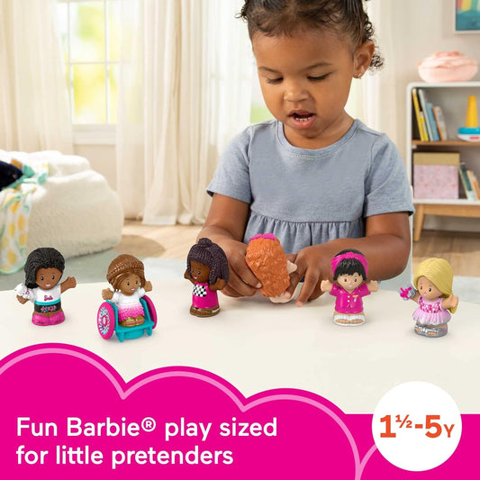 Fisher-Price Little People Barbie Toddler Figure 6 Pack for Preschool Pretend Play Ages