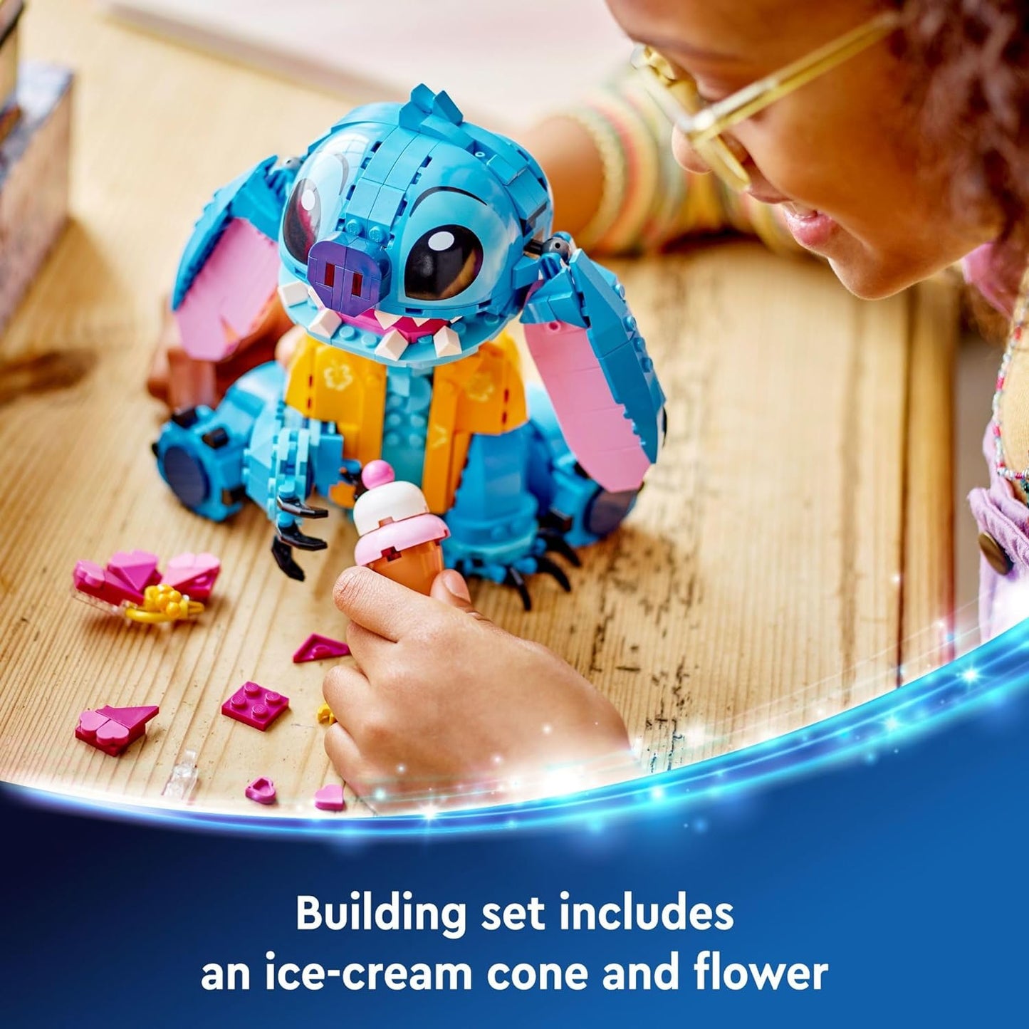 LEGO Disney Stitch Toy Building Kit Disney Toy for 9 Year Old Buildable Figure with Ice