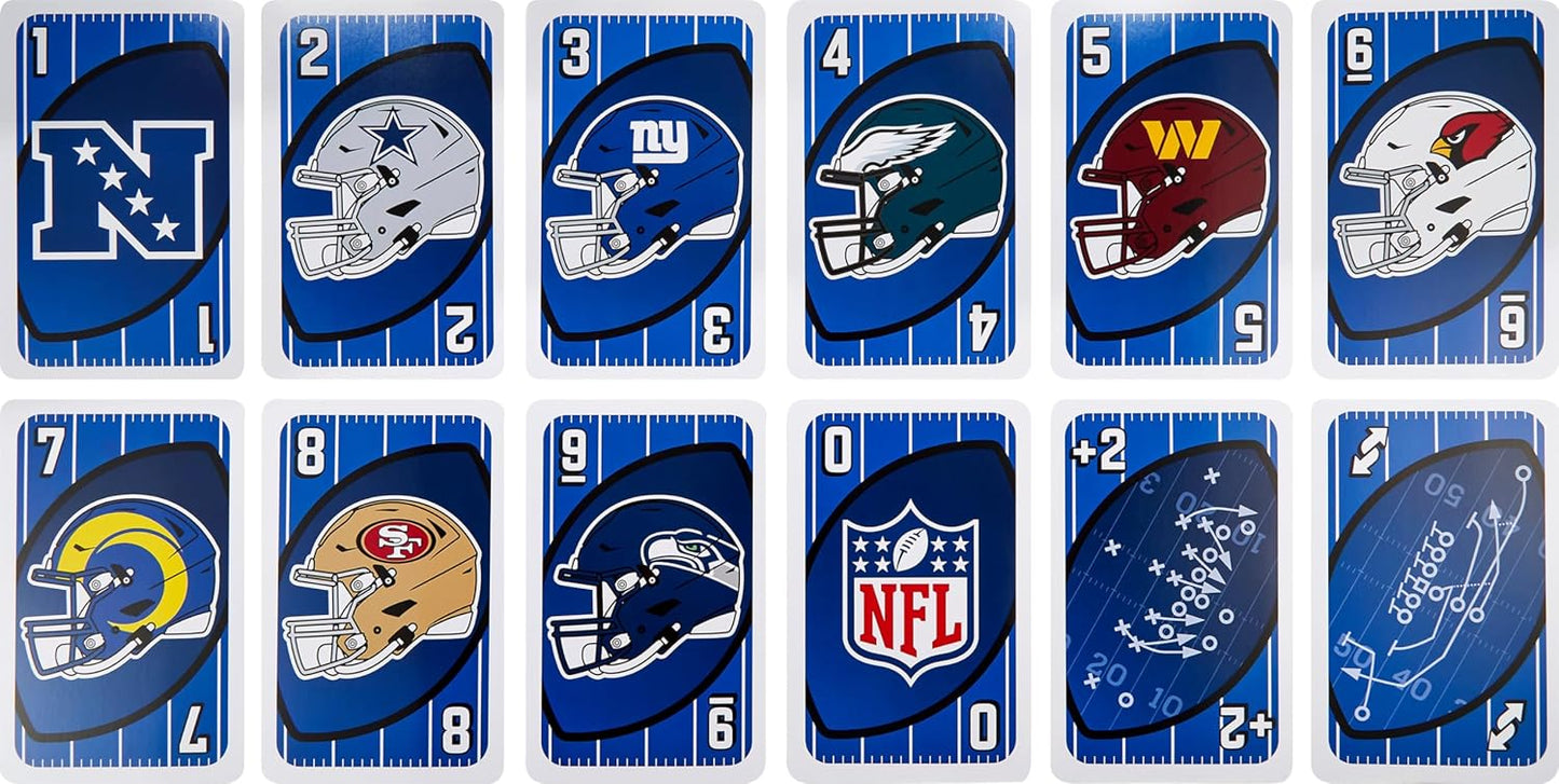 Mattel Games Mattel Giant UNO NFL Game for Adults Family with Oversized Card Deck for