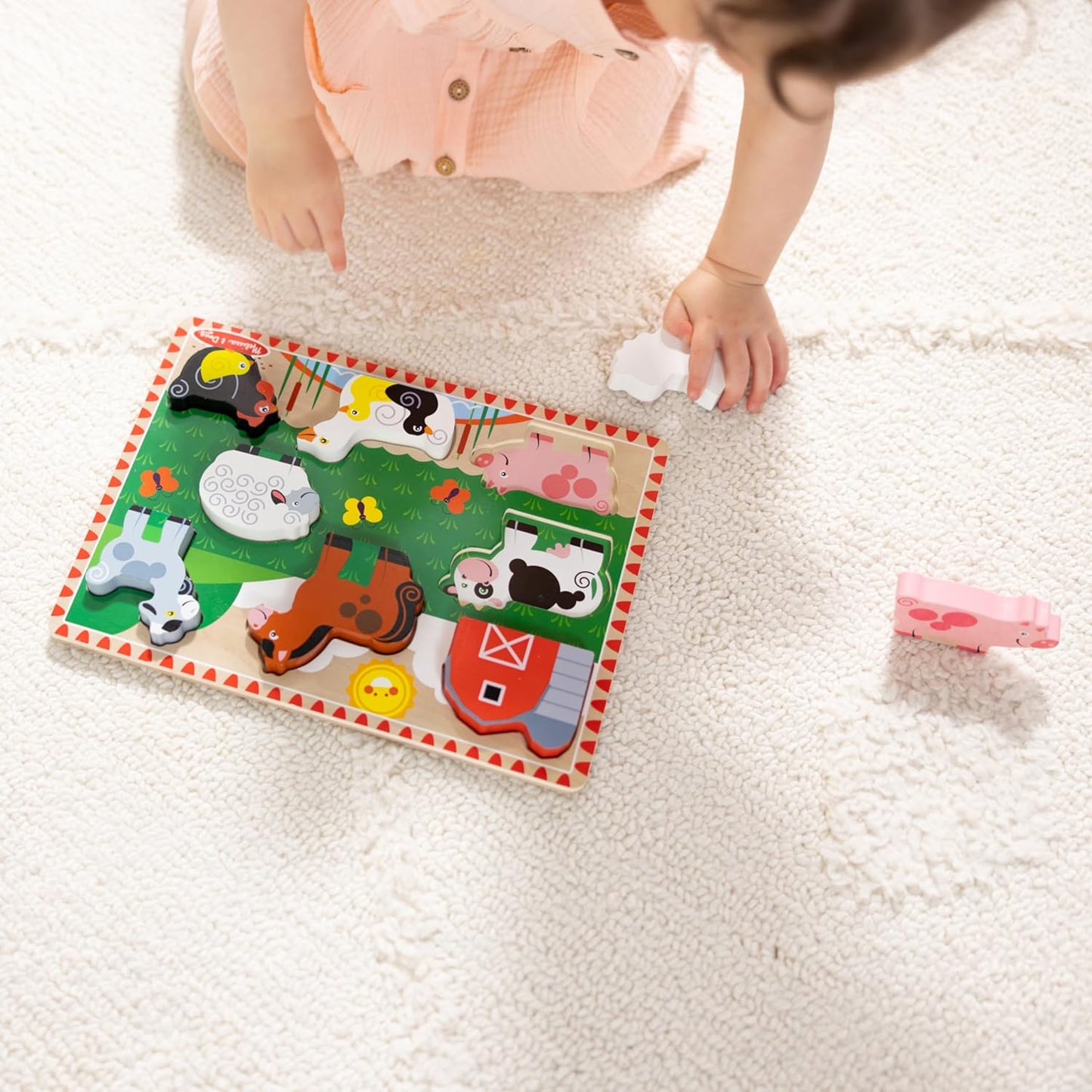 Melissa & Doug Melissa Doug Farm Wooden Chunky Puzzle 8 pcs - FSC Certified