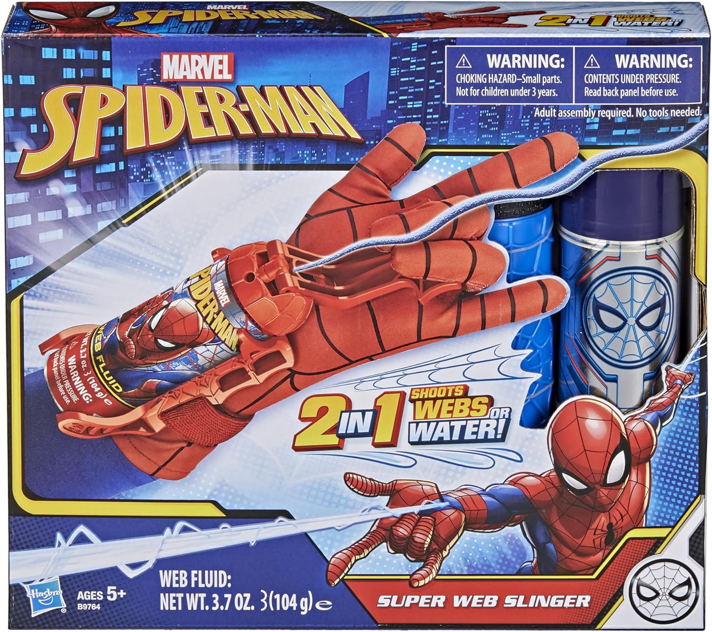 Marvel Spider-Man Super Web Slinger 2-In-1 Shoots Webs or Water Web Shooter Toy Role-Play