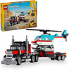 LEGO Creator 3 in 1 Flatbed Truck with Helicopter Toy Transforms from Flatbed Truck Toy