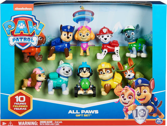 Paw Patrol 10th Anniversary All Paws On Deck Toy Figures Gift Pack with 10 Action Figures