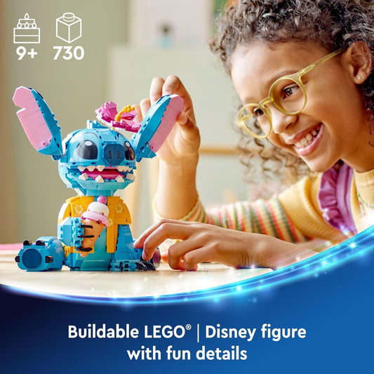 LEGO Disney Stitch Toy Building Kit Disney Toy for 9 Year Old Buildable Figure with Ice