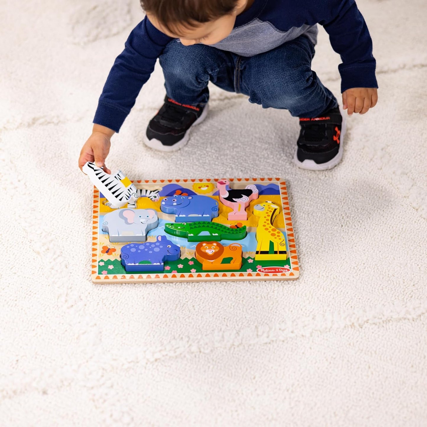 Melissa & Doug Melissa Doug Safari Wooden Chunky Puzzle - 8 Pieces - FSC Certified