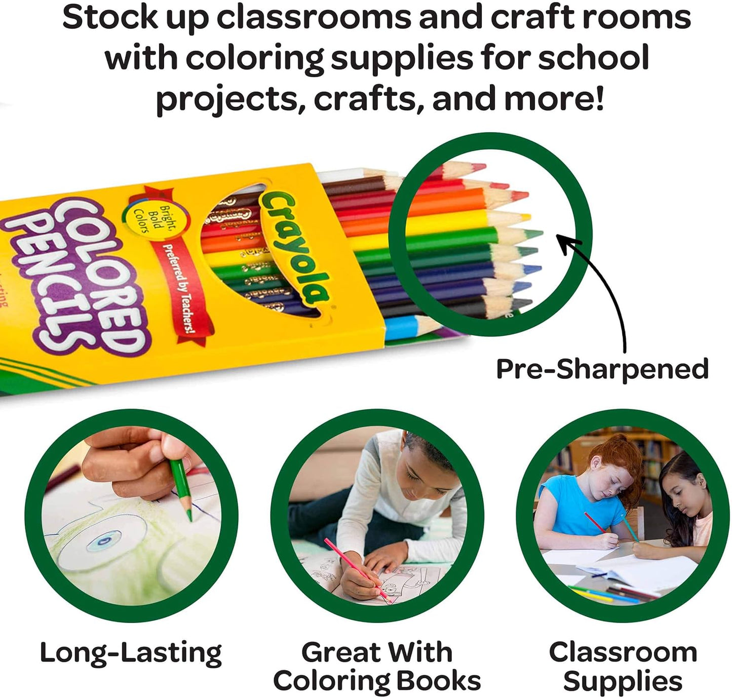 Crayola Bulk Colored Pencils for 24pk Back to School Supplies For Teachers Teacher