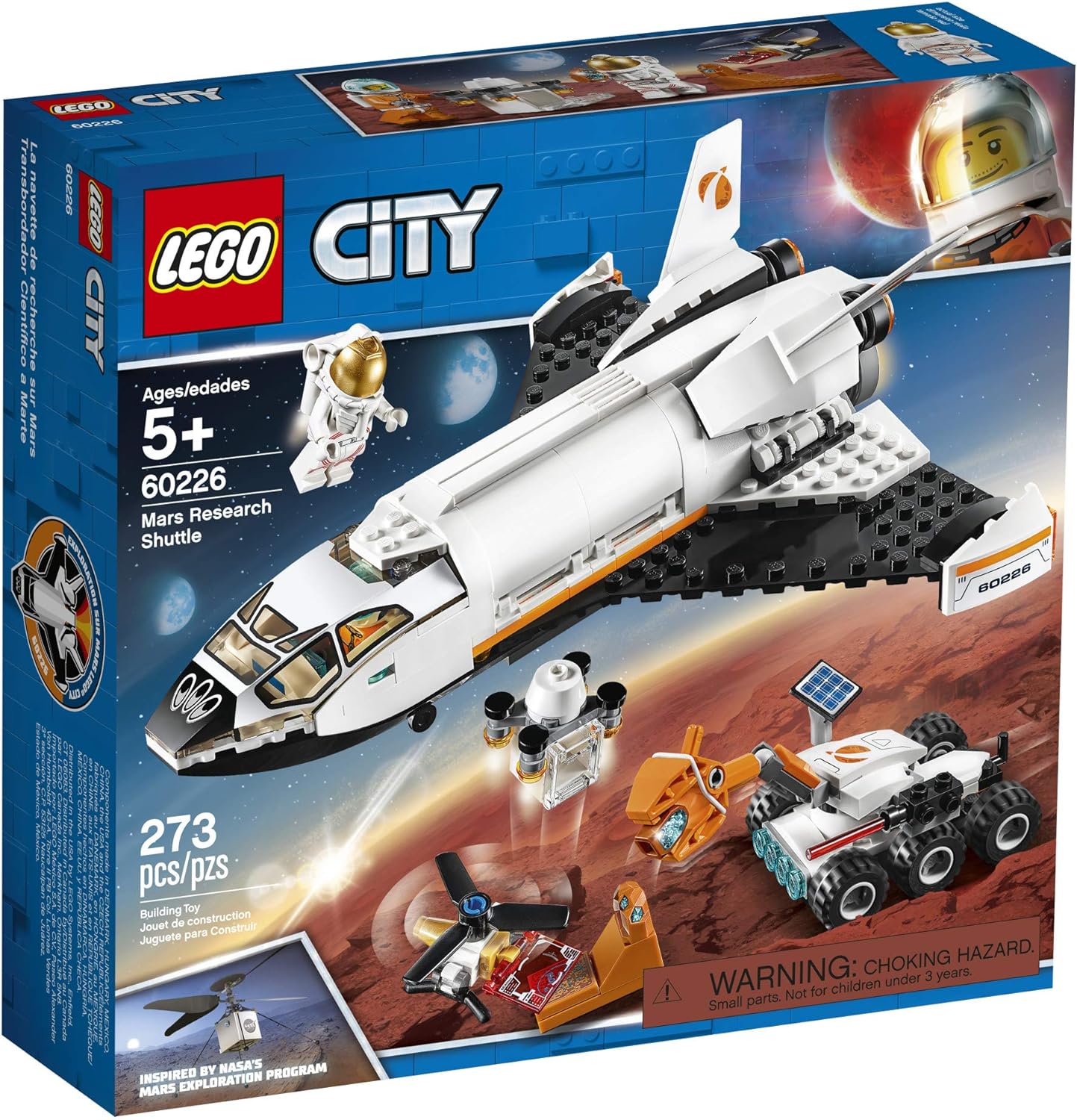LEGO City Space Mars Research Shuttle 60226 Space Shuttle Toy Building Kit with Mars
