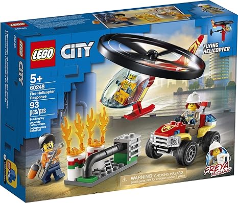 LEGO City Fire Helicopter Response 60248 Firefighter Toy Fun Building Set for 93 Pieces