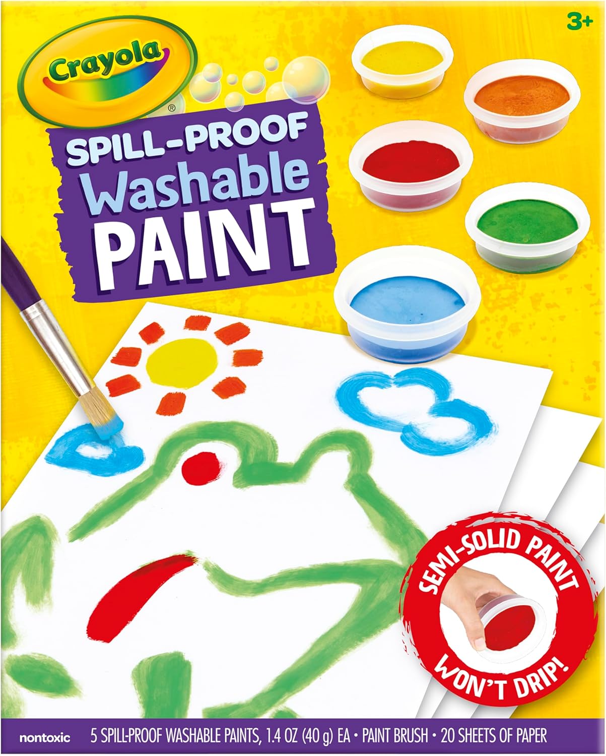 Crayola Spill Proof Paint Set Washable Paint for Ages 3 4 5 6