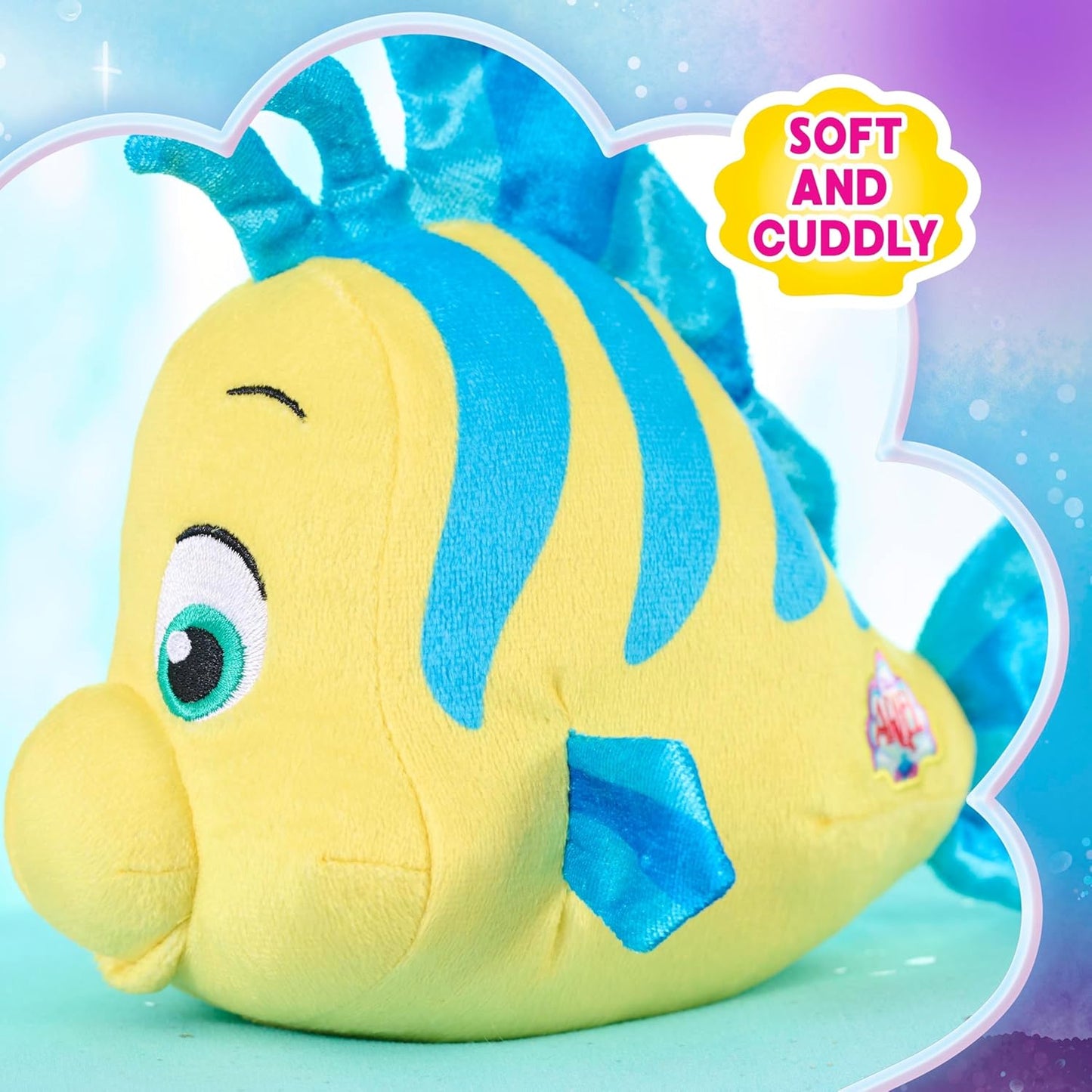Just Play Disney Junior Ariel Flounder Small 7-inch Plush for Ages 2 Up