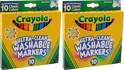 Crayola Ultraclean Broadline Classic Washable Markers 10 Count Pack of 2