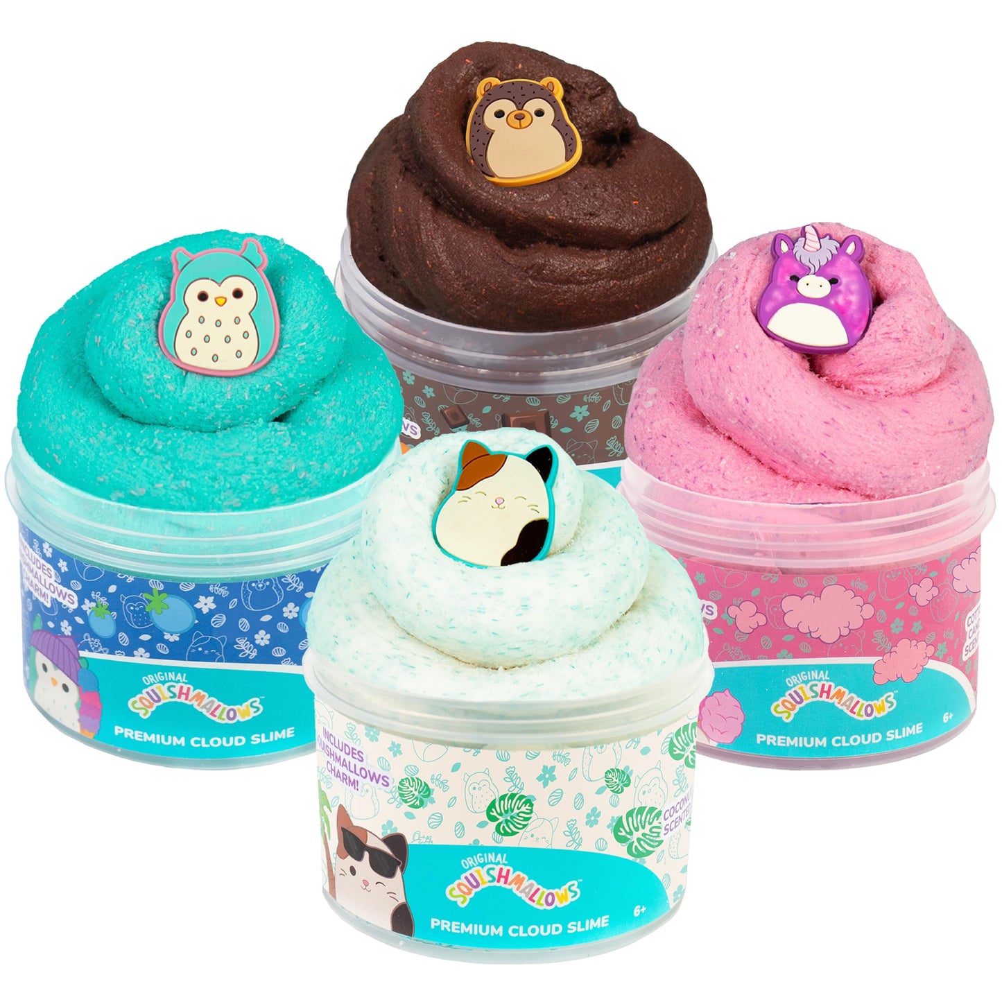 Squishmallows Original Squishmallows Premium Scented Slime 4-Pack 8 oz. Fluffy 4 Scented