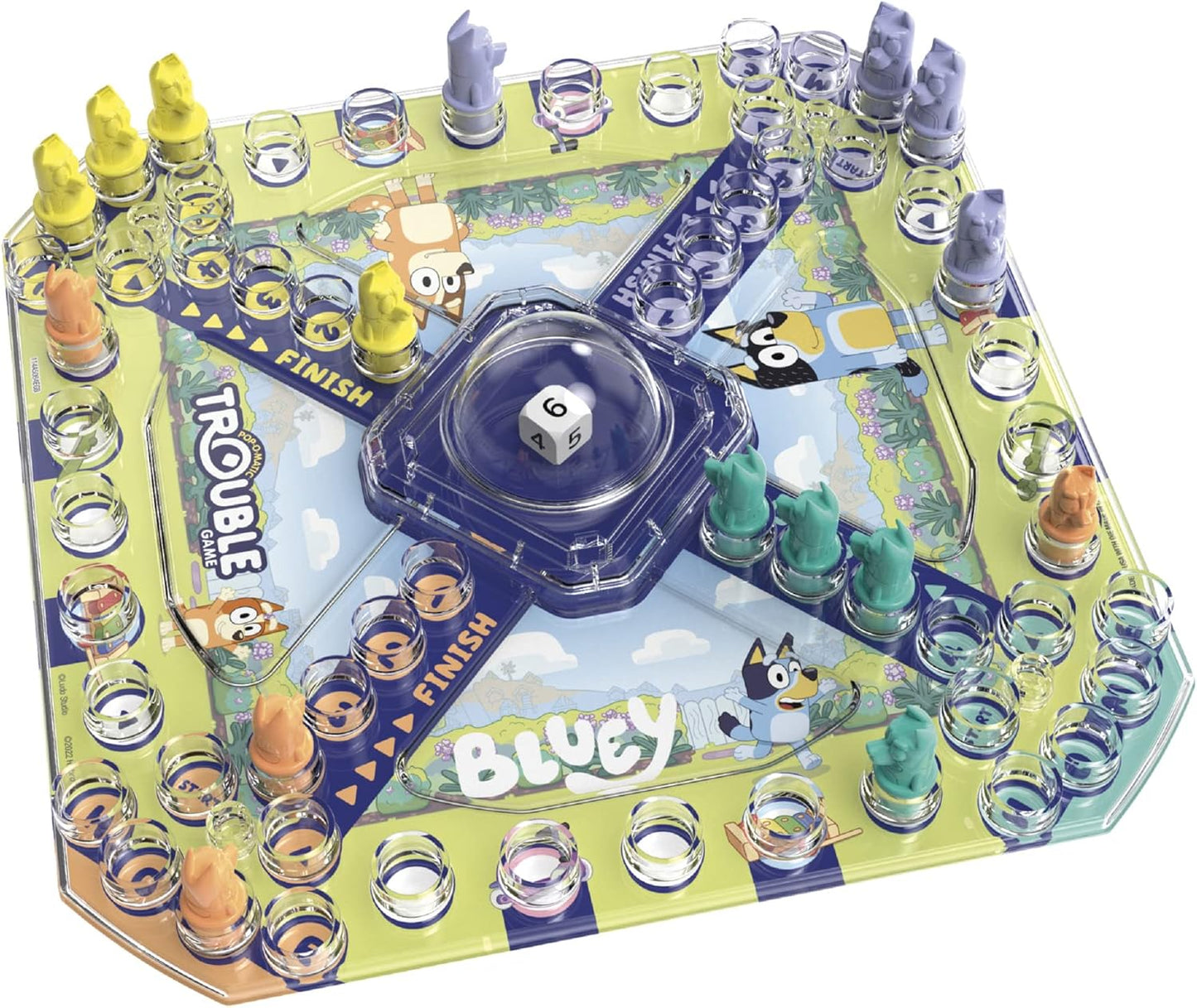 Hasbro Gaming Trouble Bluey Edition Game Family Board Play as Bluey Bingo Bandit or