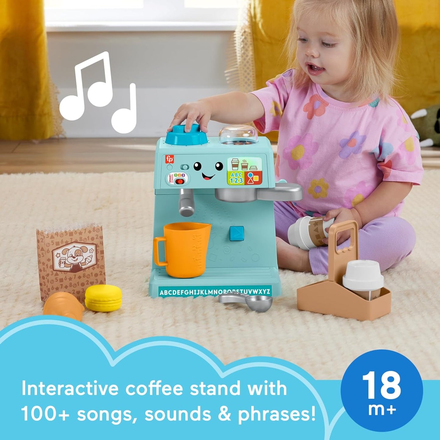 Fisher-Price Toddler Toy Laugh Learn Coffee Cafe Musical Playset