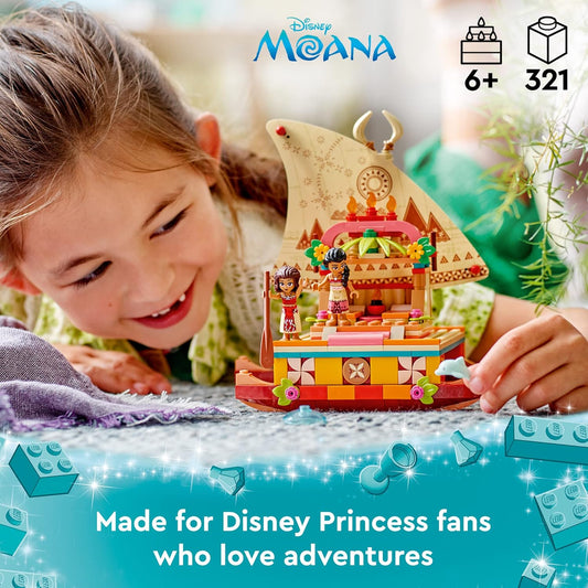 LEGO Disney Princess Moana's Wayfinding Boat Building Toy 43210 Disney Princess Toy Set with Moana and Sina Mini-Doll
