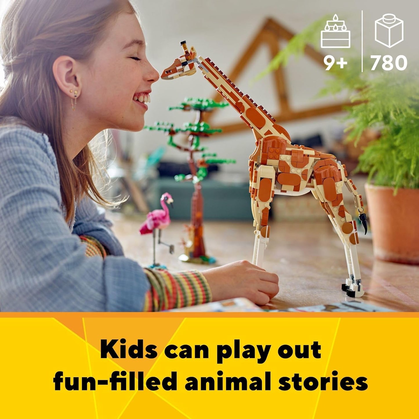 LEGO Creator 3 in 1 Wild Safari Animals Rebuilds into 3 Different Safari Animal Figures - Giraffe Toy Gazelle Toy or Lion Toy Nature Toy Building Set