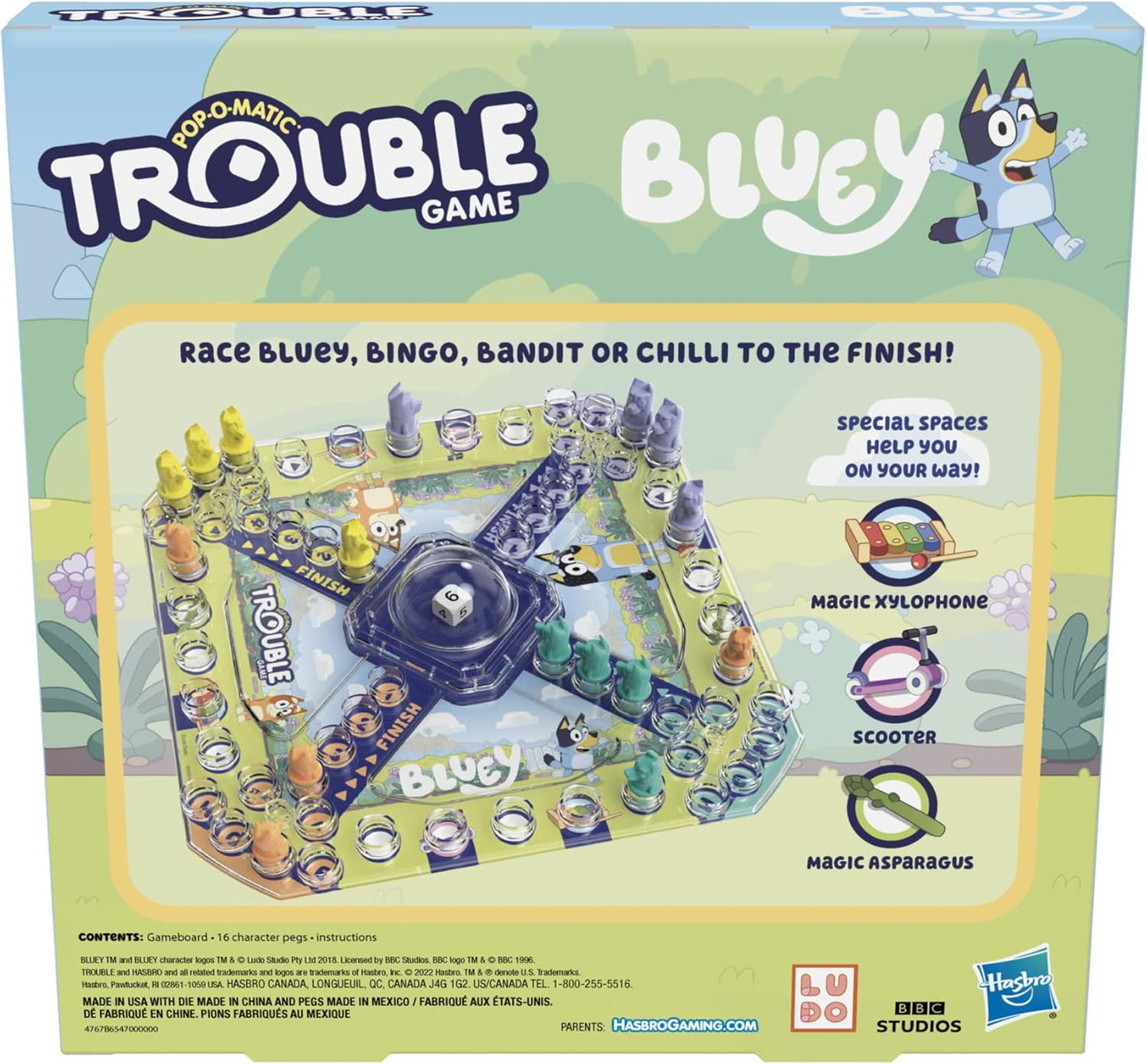 Hasbro Gaming Trouble Bluey Edition Game Family Board Play as Bluey Bingo Bandit or
