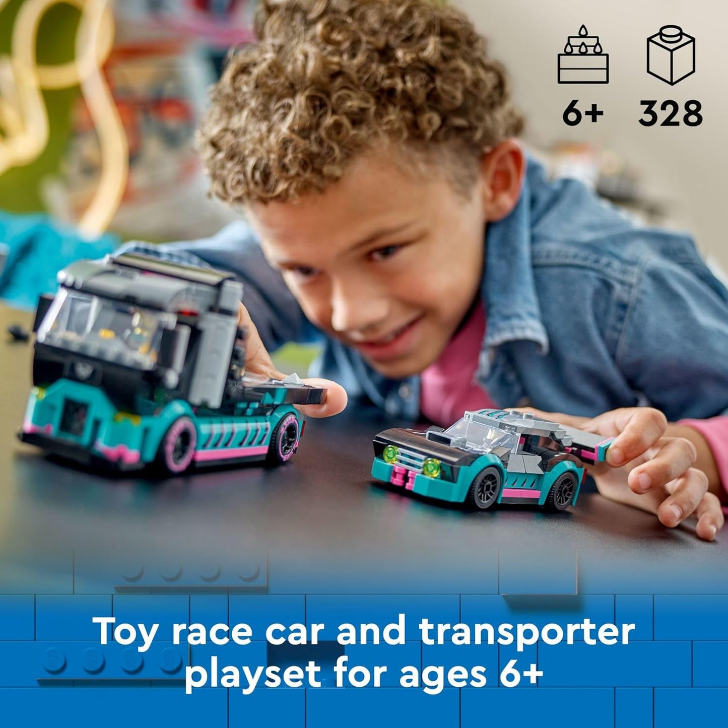 LEGO City Race Car and Car Carrier Truck Toy Playset