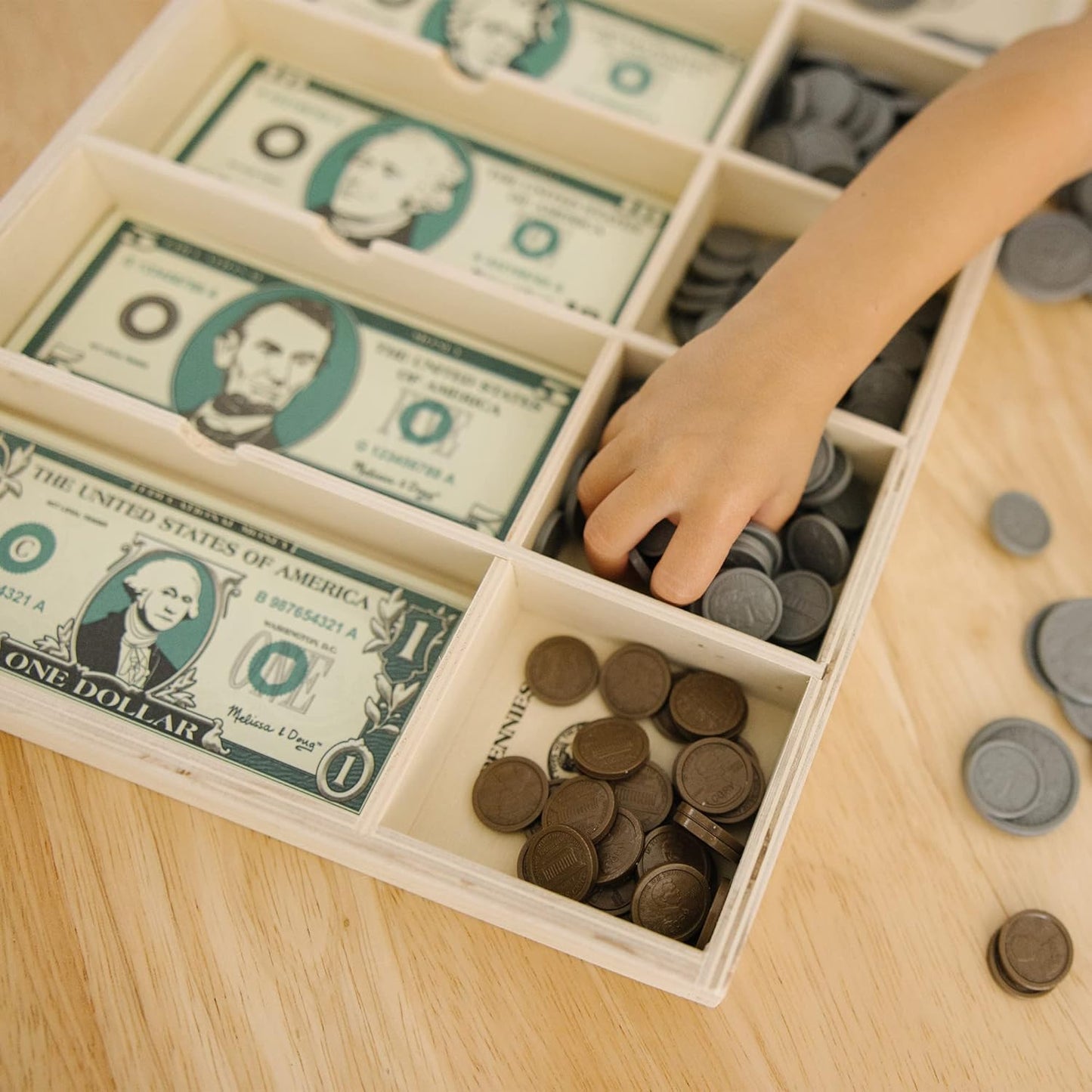 Melissa & Doug Melissa Doug Play Money Set - Educational Toy With Paper Bills and Plastic