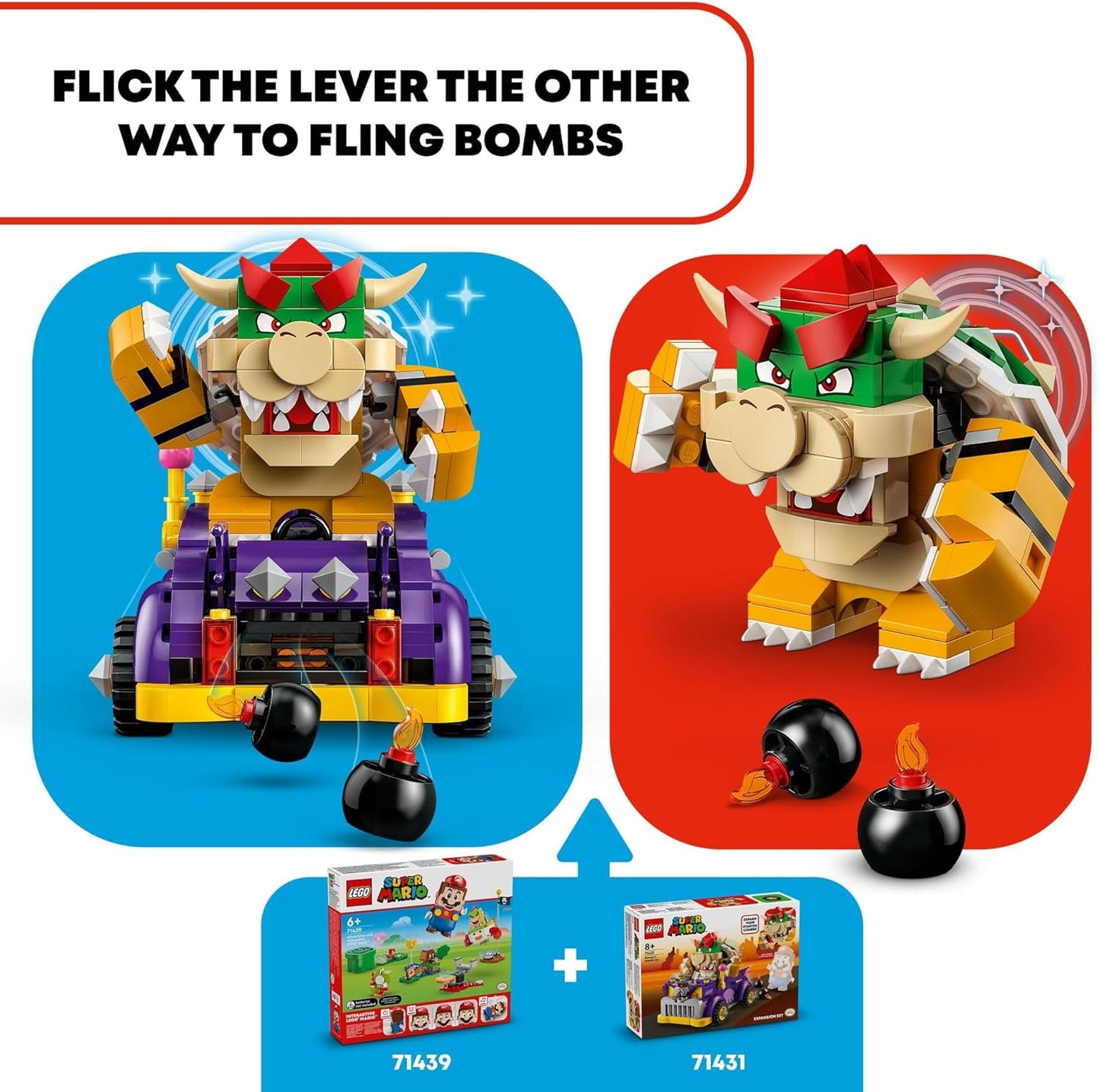 LEGO Super Mario Bowser's Muscle Car Expansion Set Bowser Toy for Boys Girls and Gamers