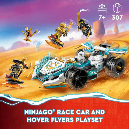 LEGO NINJAGO Zane's Dragon Power Spinjitzu Race Car 71791 Building Toy Set Features a