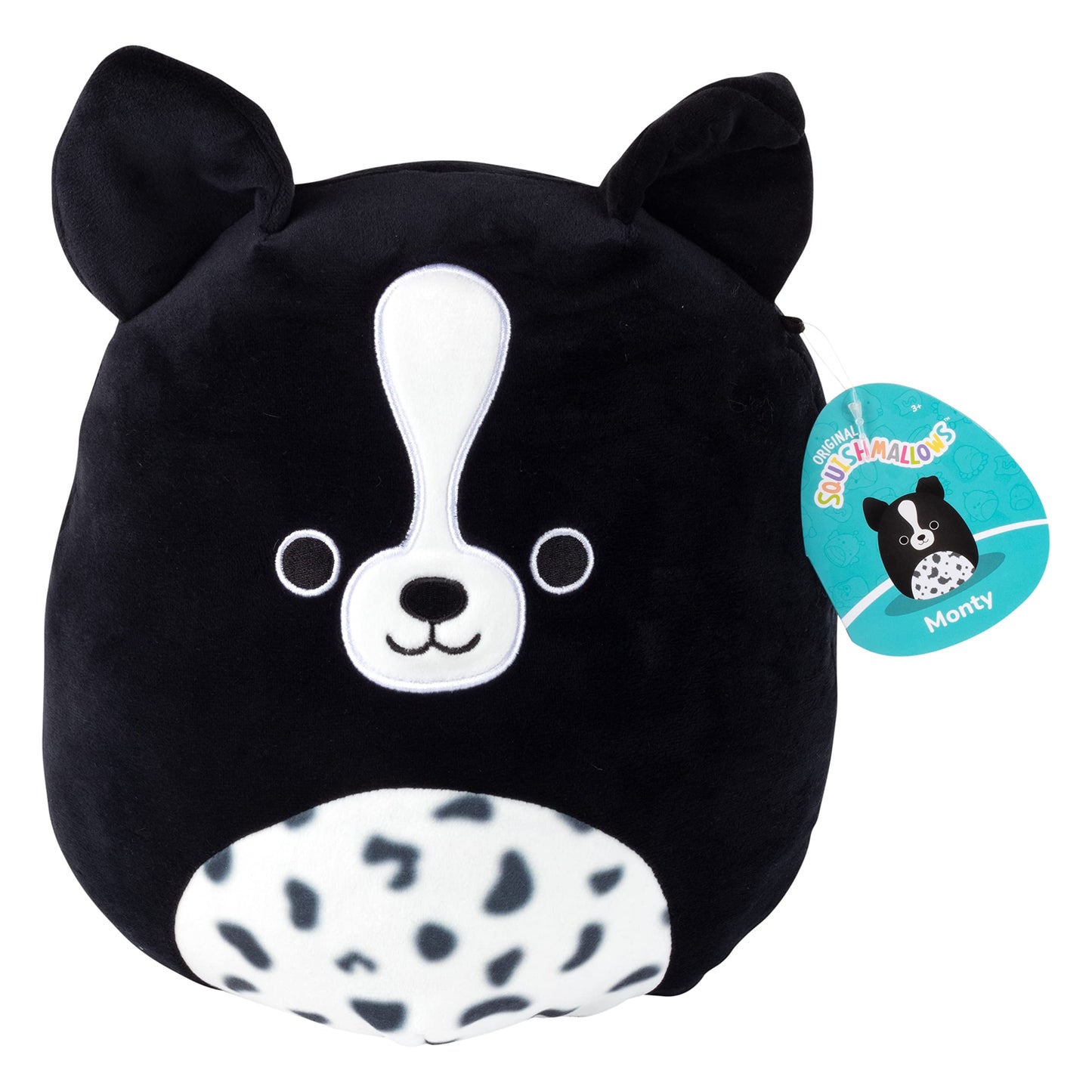 Squishmallows Original 10-Inch Monty The Border Collie Puppy - Official Jazwares Plush