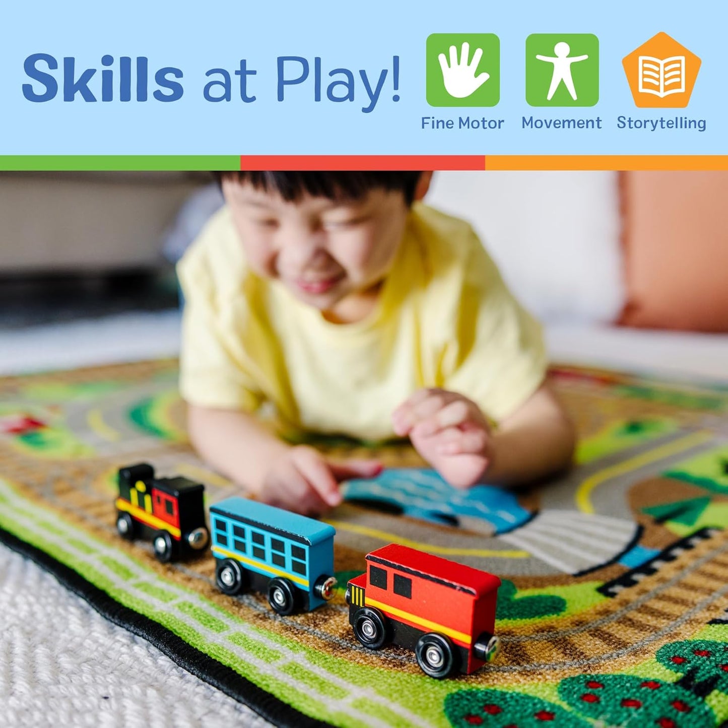 Melissa & Doug Melissa Doug Wooden Magnetic Train Cars - 8 Piece Educational and