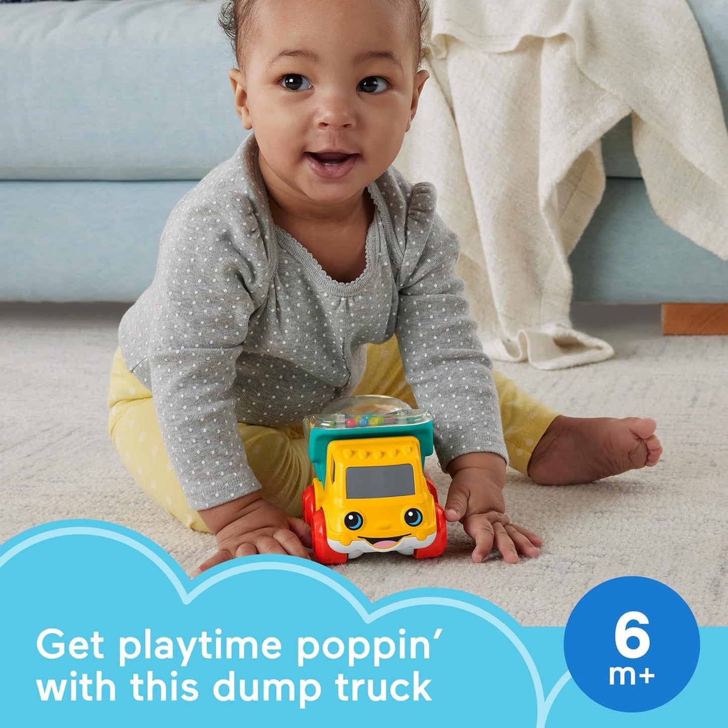Fisher-Price Baby Toy Poppity Pop Dump Truck Push-Along Vehicle