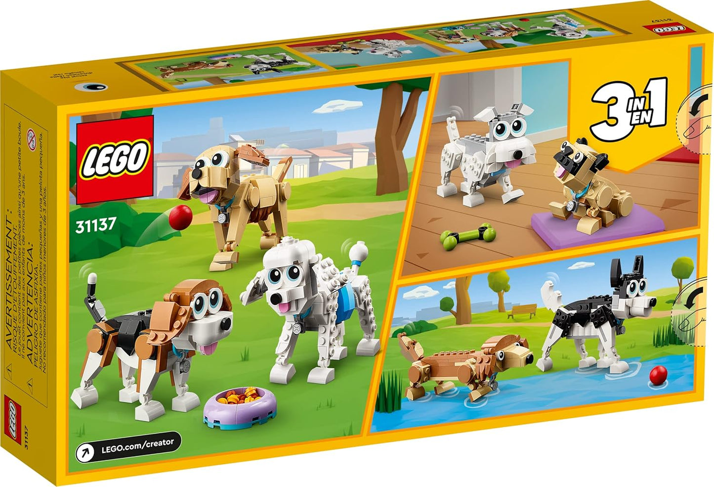 LEGO Creator 3 in 1 Adorable Dogs Building Toy Set Dog Lovers Featuring Dachshund Beagle