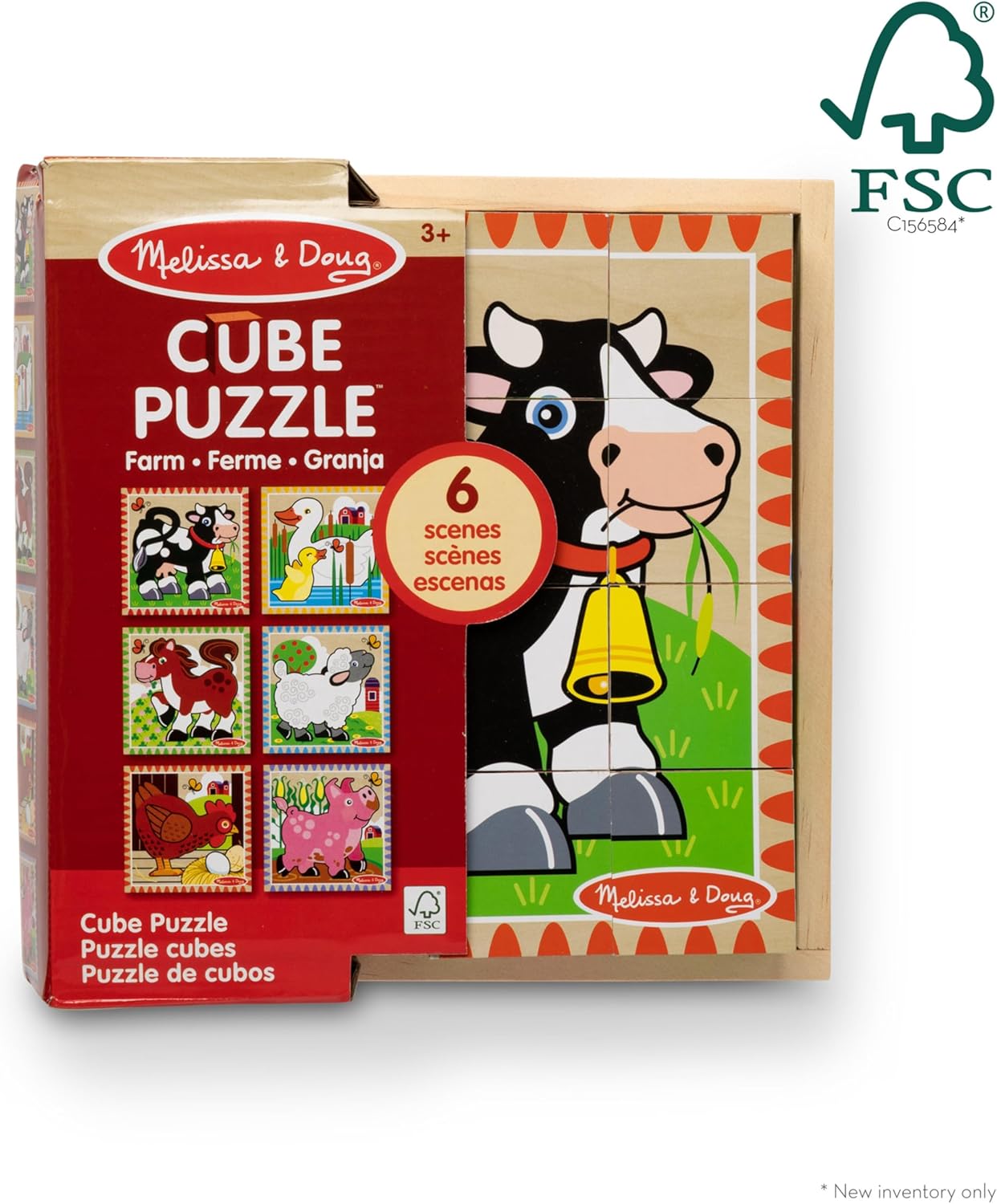 Melissa & Doug Melissa Doug Farm Wooden Cube Puzzle