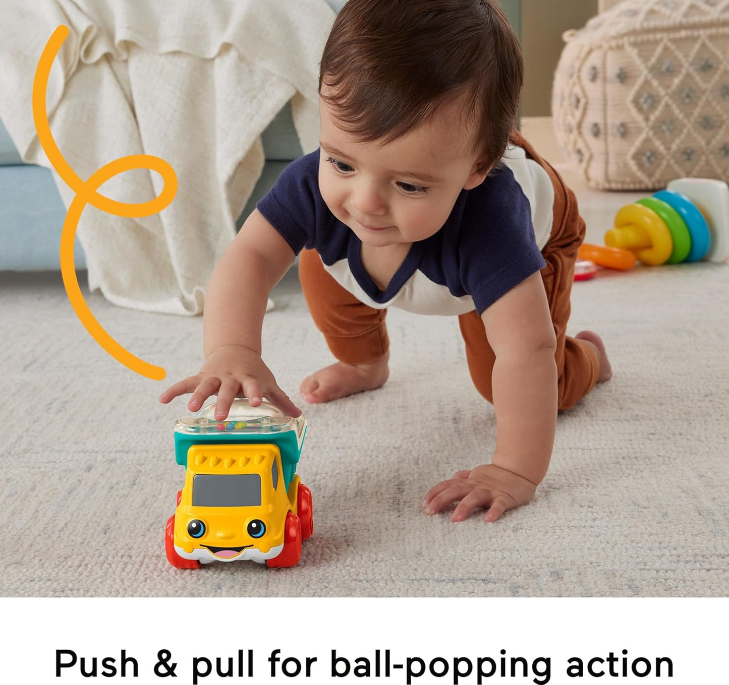 Fisher-Price Baby Toy Poppity Pop Dump Truck Push-Along Vehicle