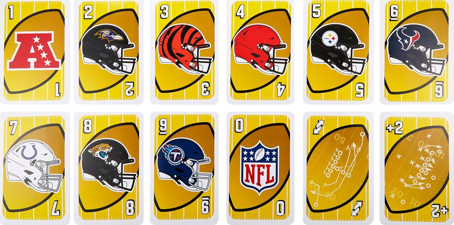Mattel Games Mattel Giant UNO NFL Game for Adults Family with Oversized Card Deck for