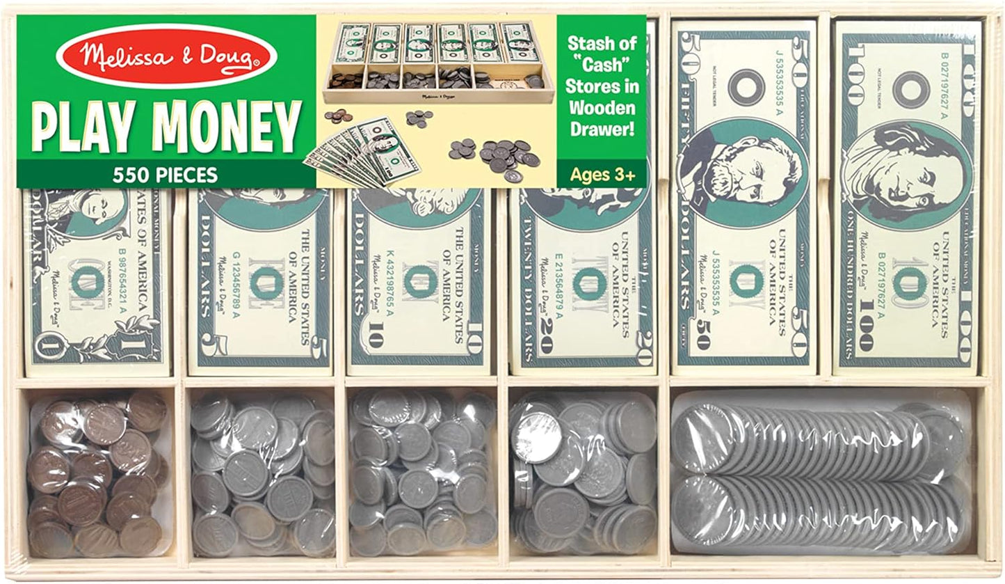 Melissa & Doug Melissa Doug Play Money Set - Educational Toy With Paper Bills and Plastic