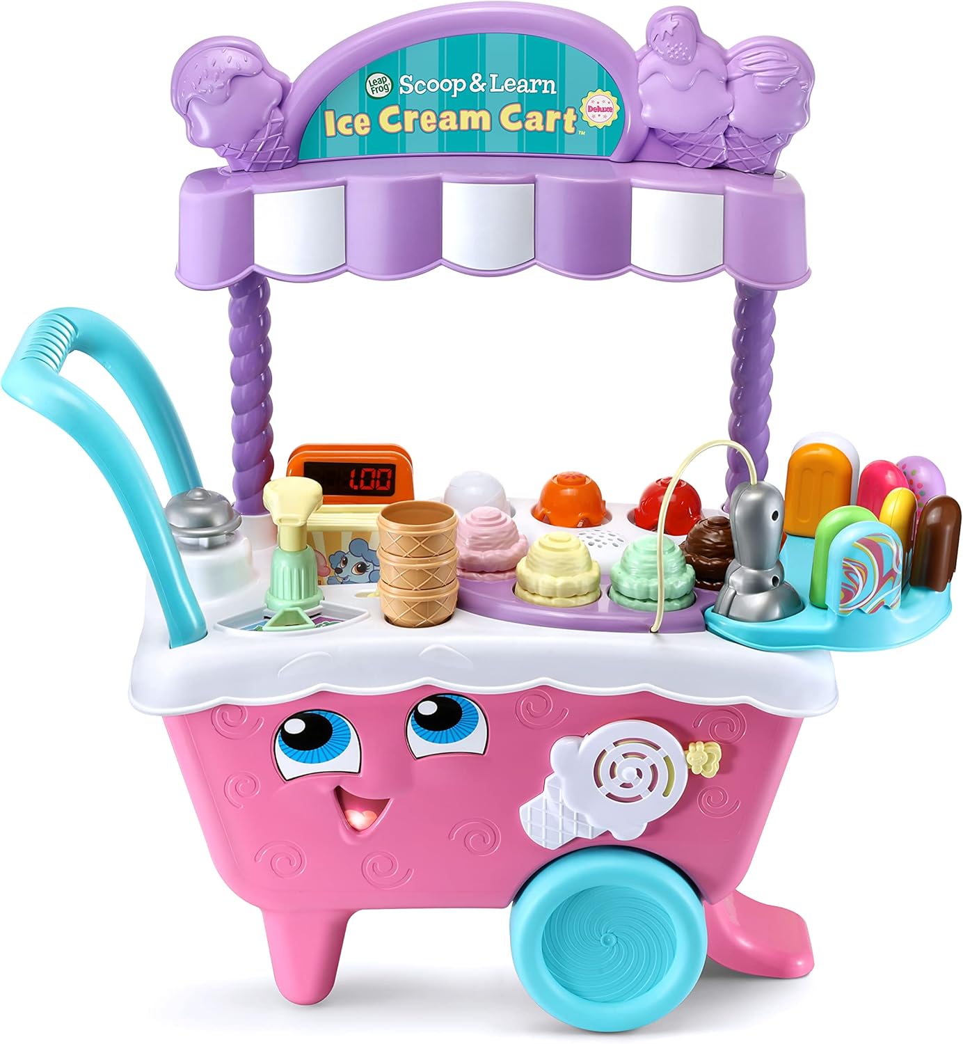 LeapFrog Scoop and Learn Ice Cream Cart Deluxe Frustration Free Packaging Pink